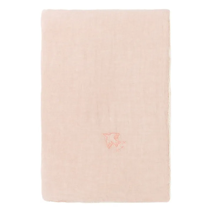Lined blanket - French linen | Pale Pink- Product image n°0