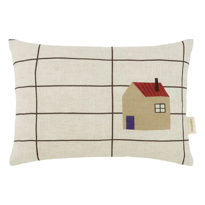 Maison Vibes rectangular cushion - French linen | Ecru- Product image n°0