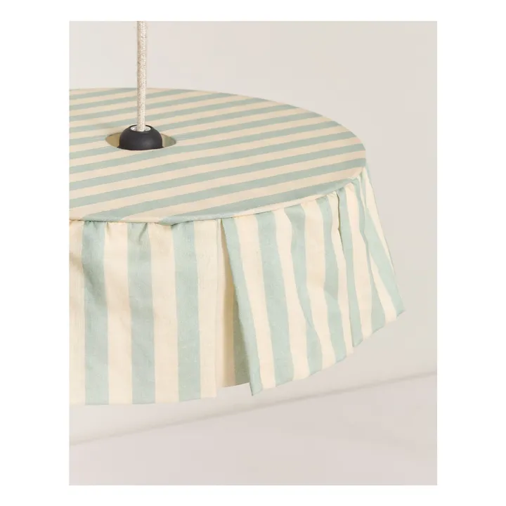 Gestreifter Lampenschirm Vibes aus Bio-Baumwoll-Voile | Turquoise- Produktbild Nr. 3