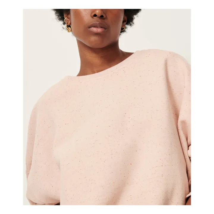 Sweat Oversize Chebbi Coton Bio et Recyclé | Rose chiné- Image produit n°3