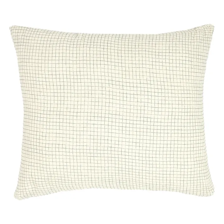 Wabi-Sabi Blue Grid Kopfkissenbezug | Blau- Produktbild Nr. 0