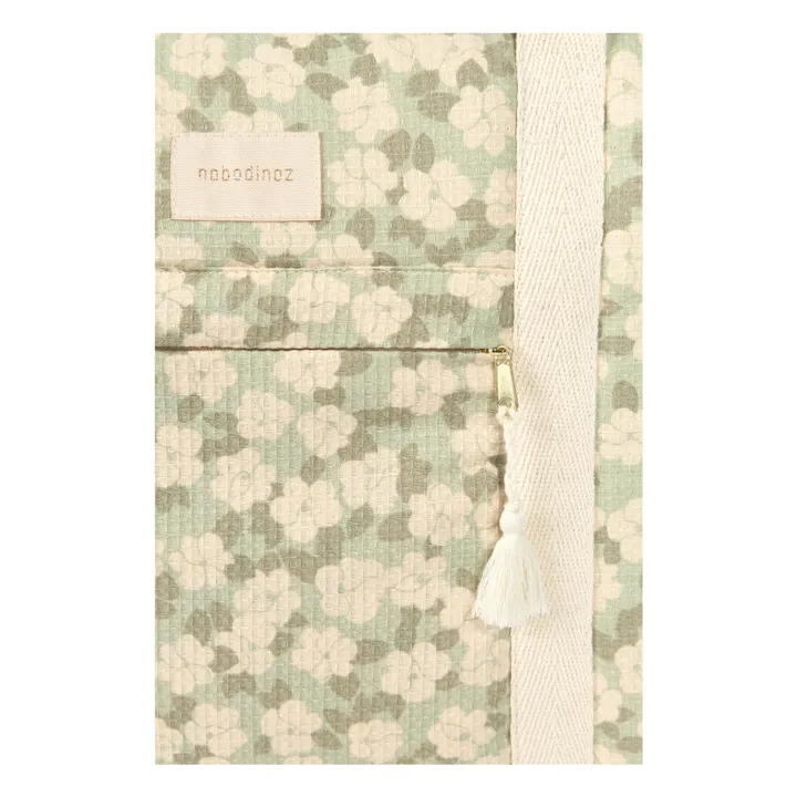 Sac de maternité imperméable en coton bio Opéra Sakura | Sauge- Image produit n°3