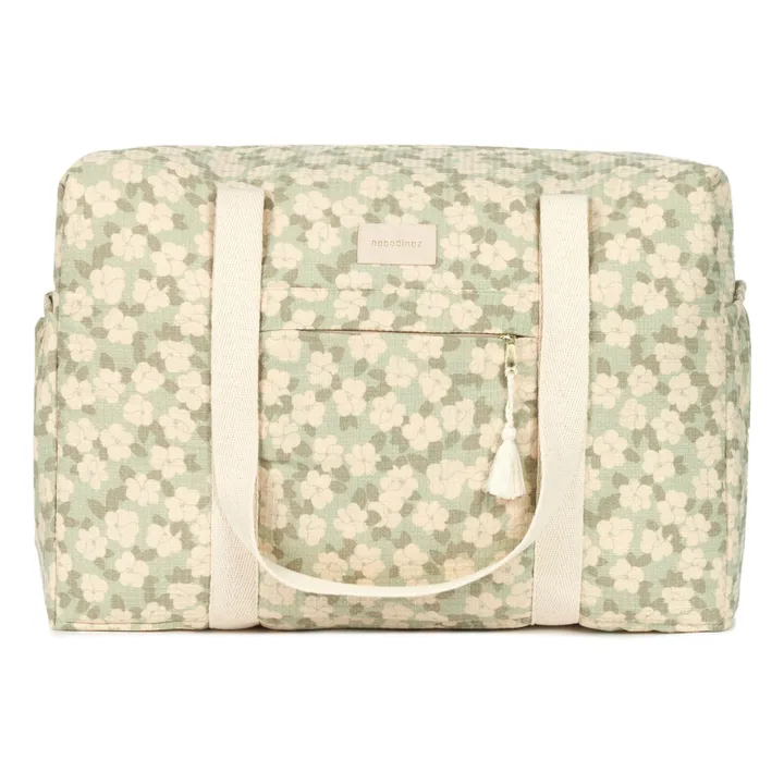 Sac de maternité imperméable en coton bio Opéra Sakura | Sauge- Image produit n°0