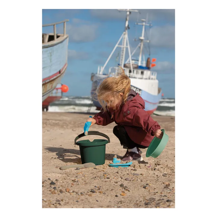 Seau de plage et ses accessoires en bioplastique | Bleu- Image produit n°2