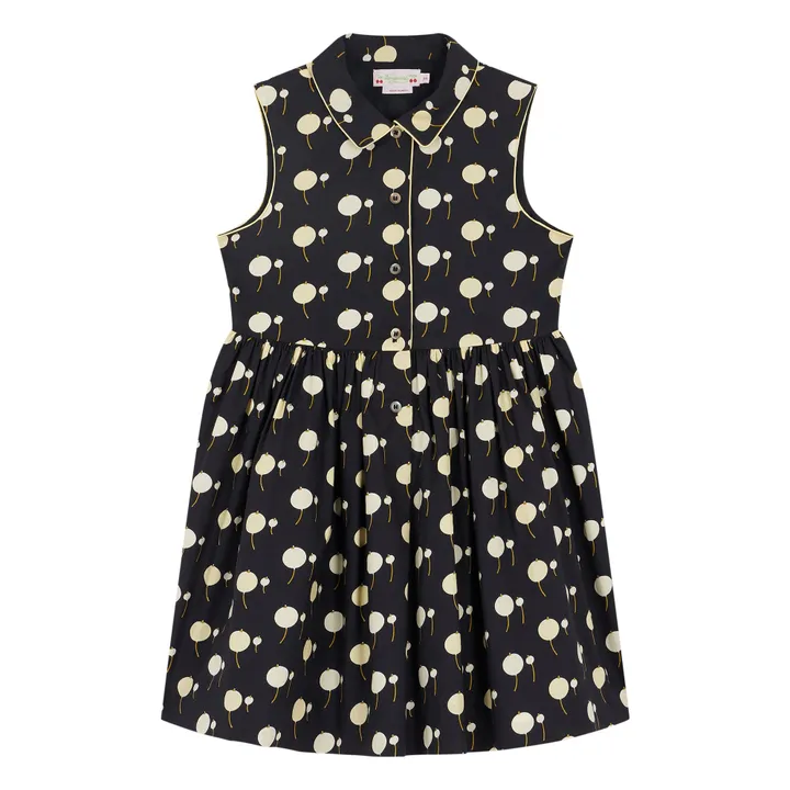 Anne organic cotton dress | Black- Product image n°0