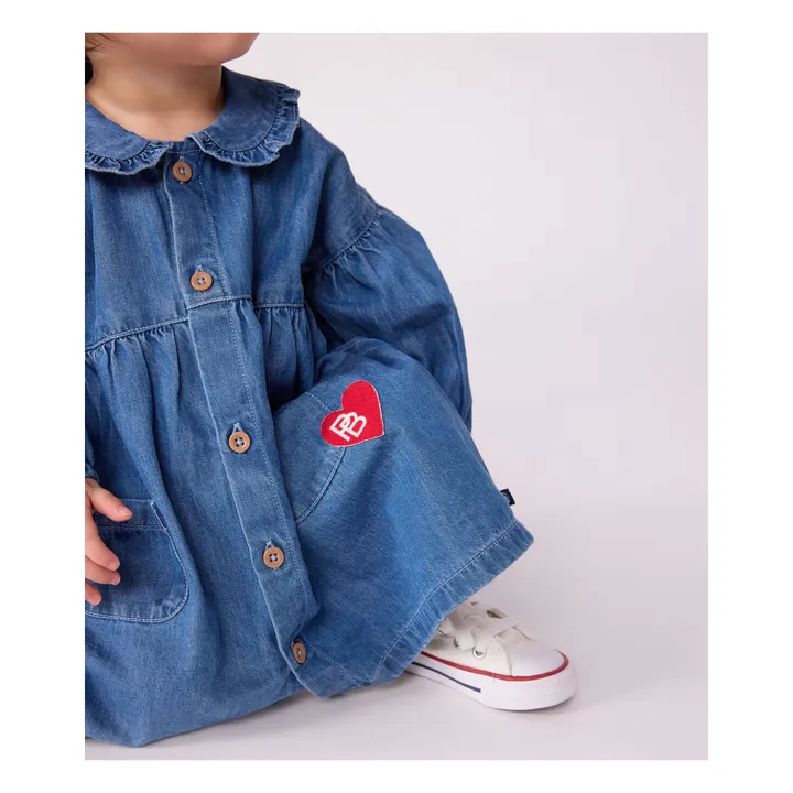 Robe Col Denim Coton Bio | Bleu jean- Image produit n°2