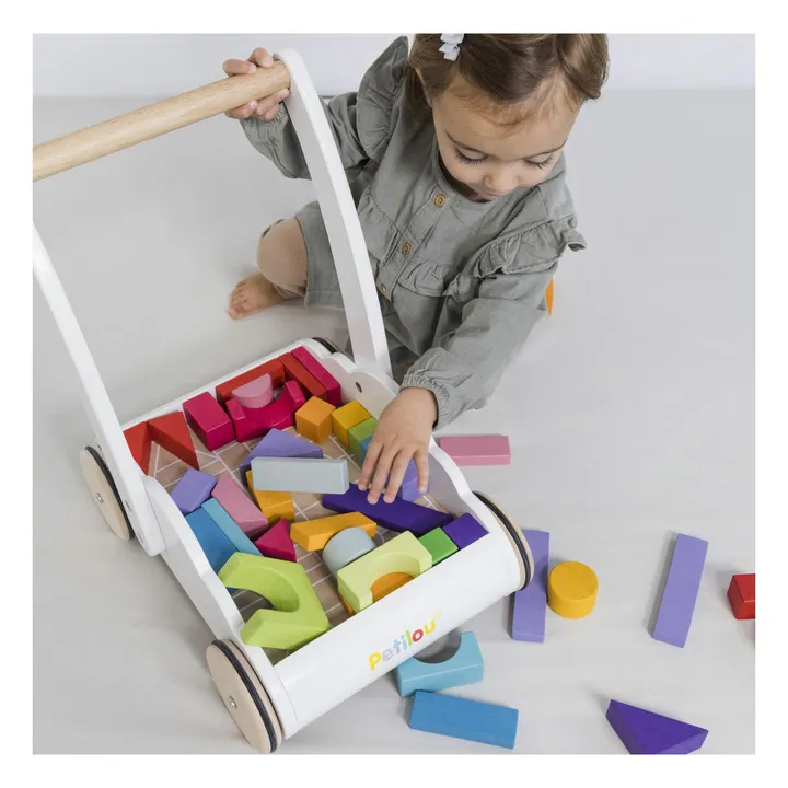 Chariot avec bloc en bois Nuage | Blanc- Image produit n°8