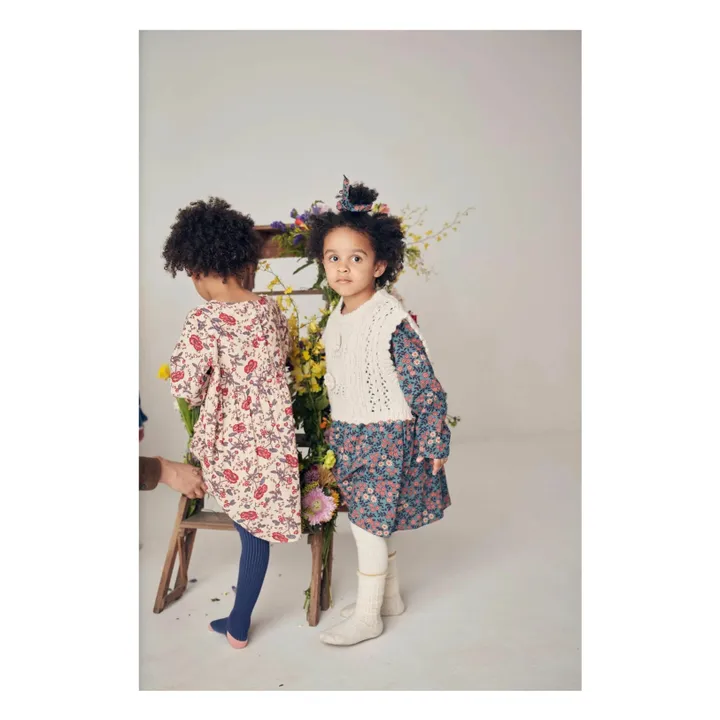 Robe Roulotta Fleurie | Ecru- Image produit n°3