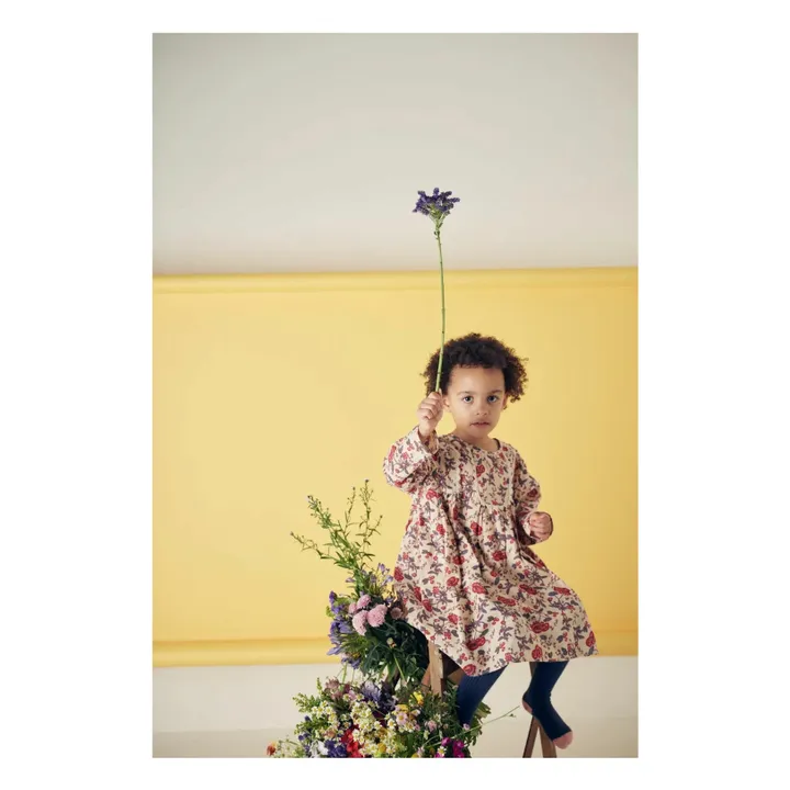 Robe Roulotta Fleurie | Ecru- Image produit n°1