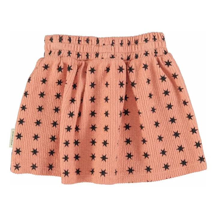 Jupe Côtelée Etoiles Coton Bio | Corail- Image produit n°3