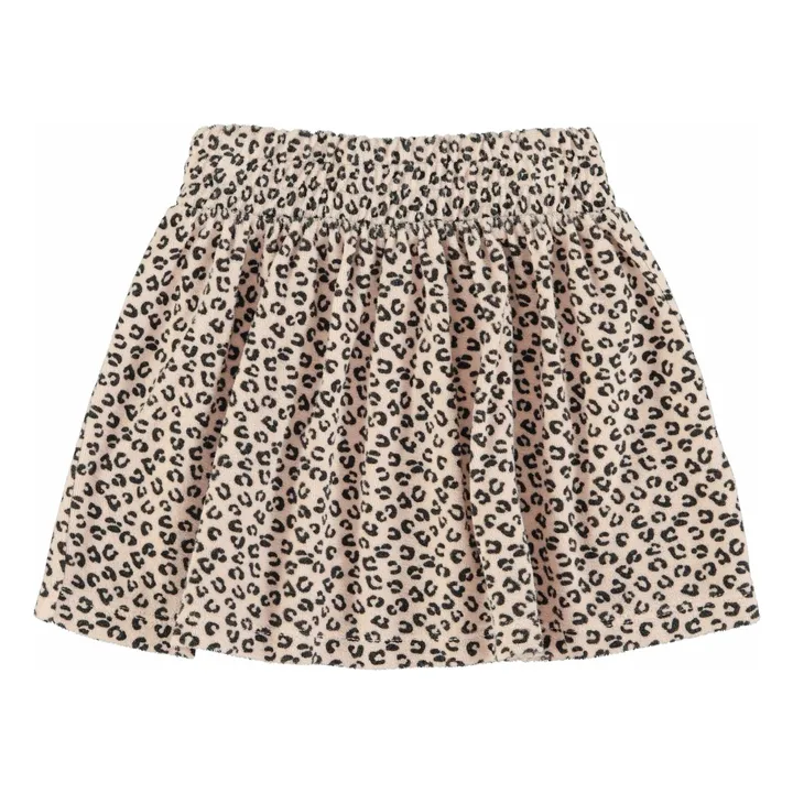 Jupe Volants Léopard Eponge Coton Bio | Rose pâle- Image produit n°0