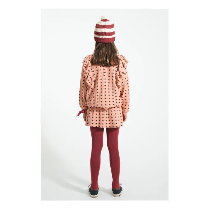 Jupe Côtelée Etoiles Coton Bio | Corail- Image produit n°2