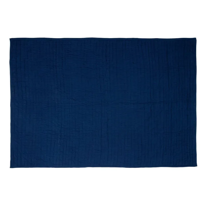 Plaid en coton bio | Bleu- Image produit n°3