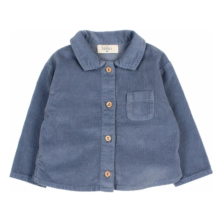 Chemise Velours Côtelé Coton Bio | Bleu gris- Image produit n°0