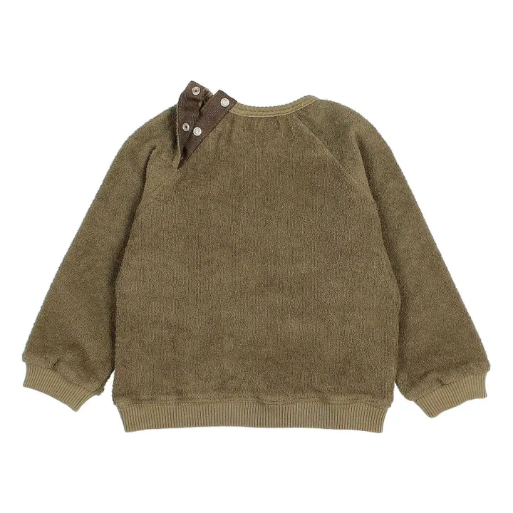 Sweat Hey Bébé Eponge Bio | Vert kaki- Image produit n°3