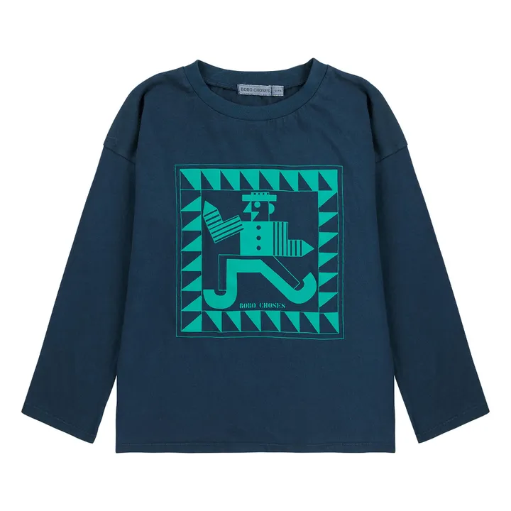 T-shirt Pinceau Coton Bio | Bleu nuit- Image produit n°0