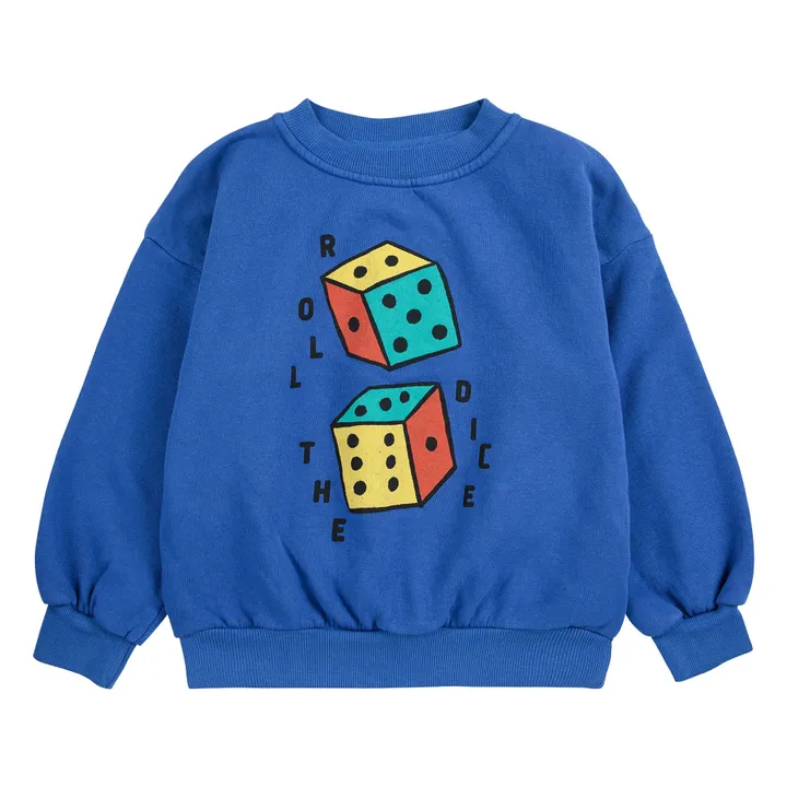 Sweat Roll The Dice Coton Bio | Bleu roi- Image produit n°0