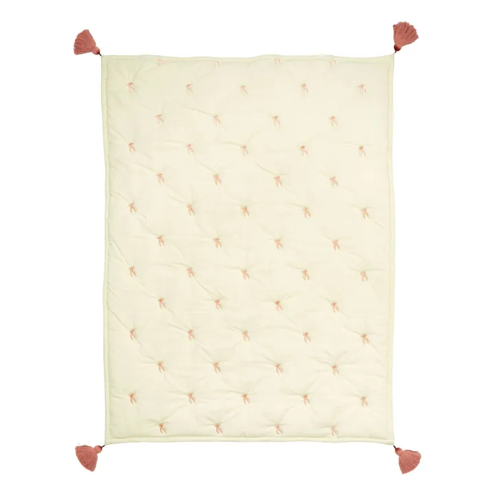 Bows embroidered blanket | Pink- Product image n°0
