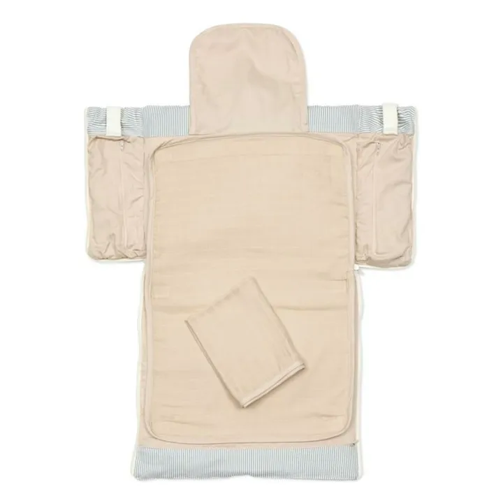 Sac à langer multifonction rayé | Bleu Clair- Image produit n°2