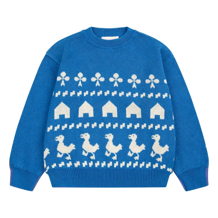 Pull Ferme Coton Bio | Bleu- Image produit n°0