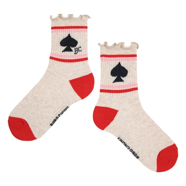 Chaussettes Piques Coton Bio | Beige chiné- Image produit n°0