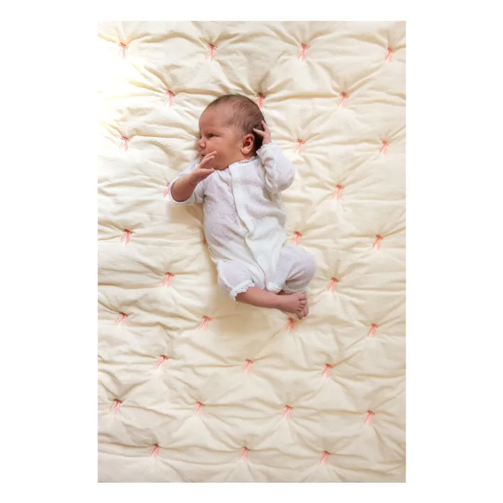 Couverture brodée Bows | Rose- Image produit n°1