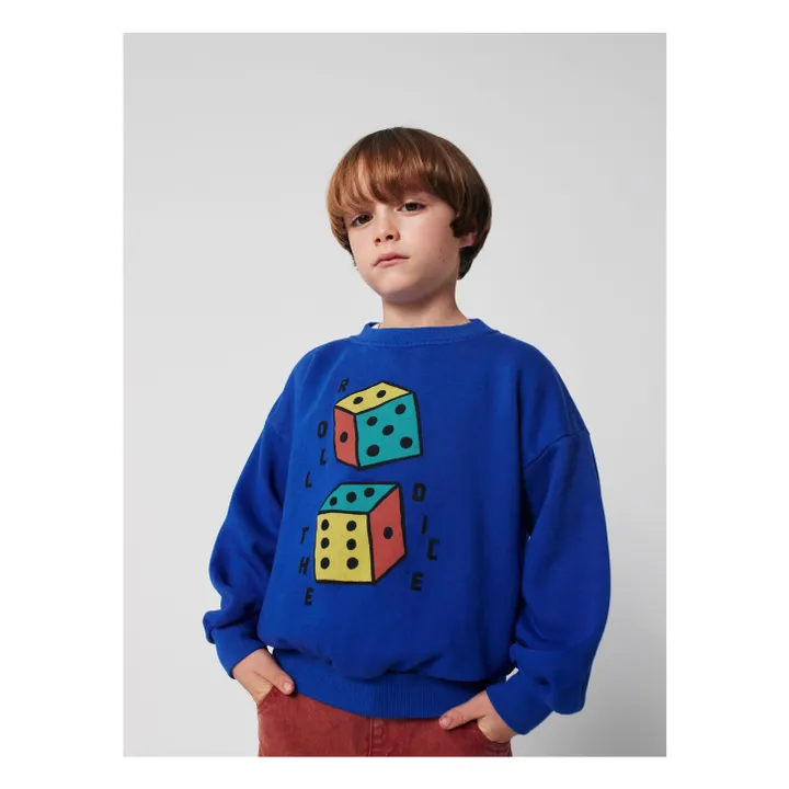 Sweat Roll The Dice Coton Bio | Bleu roi- Image produit n°4