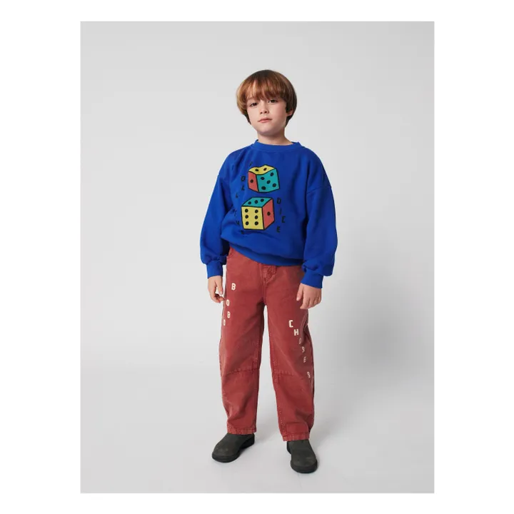 Sweat Roll The Dice Coton Bio | Bleu roi- Image produit n°2