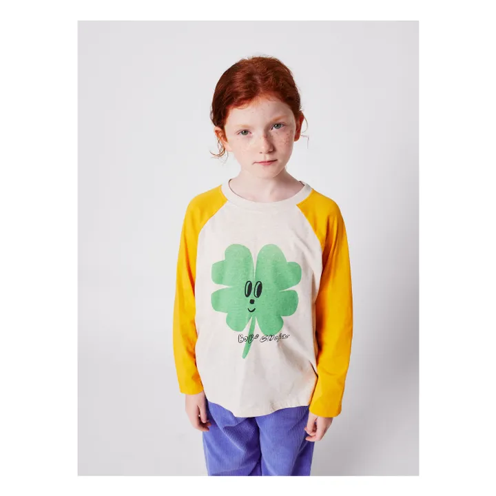 T-shirt Colorblock Trèfle Coton Bio | Jaune- Image produit n°4