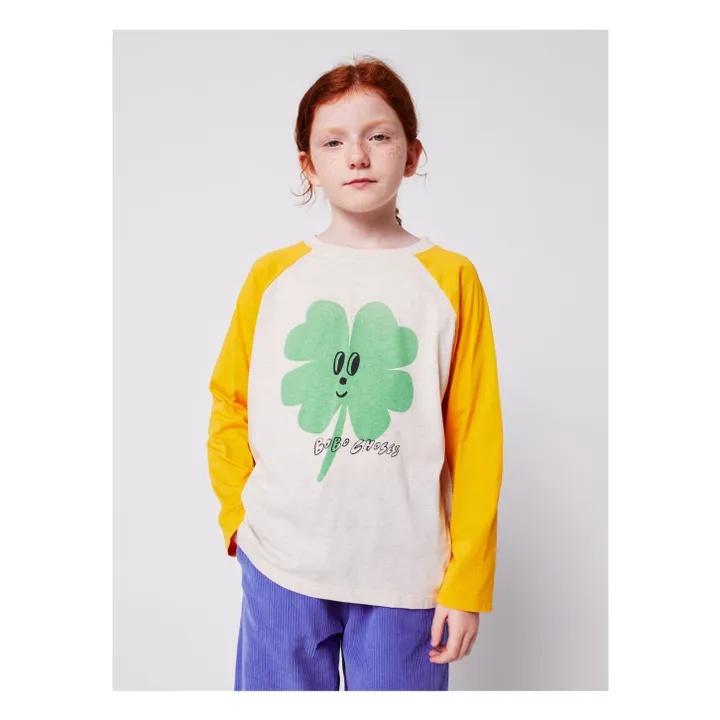 T-shirt Colorblock Trèfle Coton Bio | Jaune- Image produit n°1