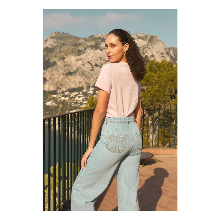 Jean Flare en Coton Bio | Denim bleached- Image produit n°1