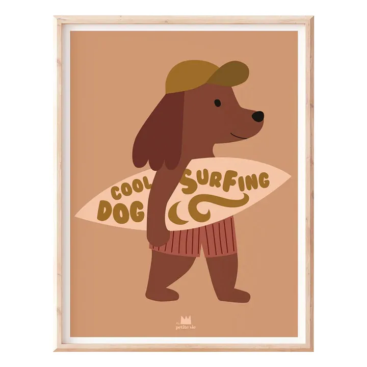 Affiche Cool Surf Hawaï | Marron- Image produit n°0