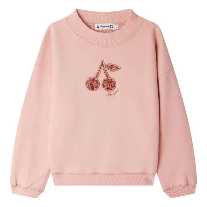 Sweat Bart Molleton Coton Bio | Rose bonbon- Image produit n°0
