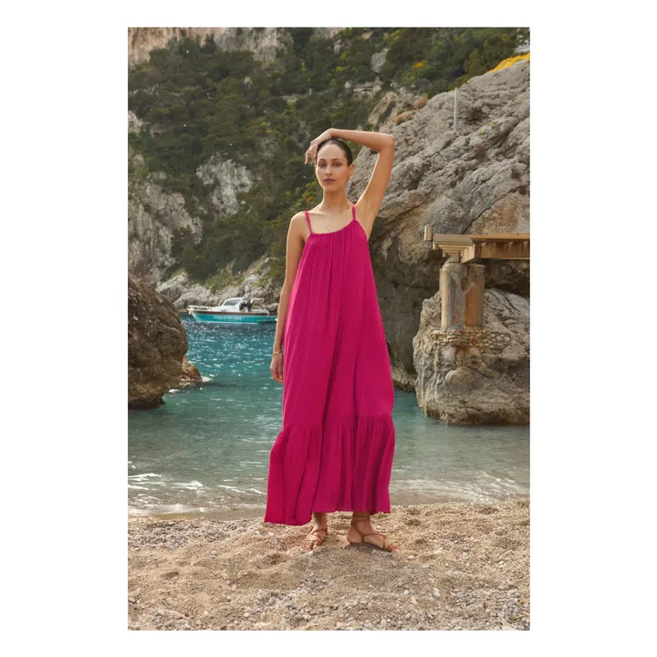 Robe Longue Dos Nu en Viscose | Rose fuschia- Image produit n°8