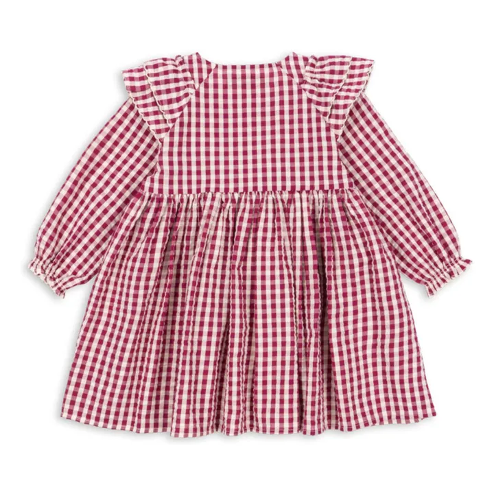 Robe Kim Carreaux Coton Bio | Violet- Image produit n°1