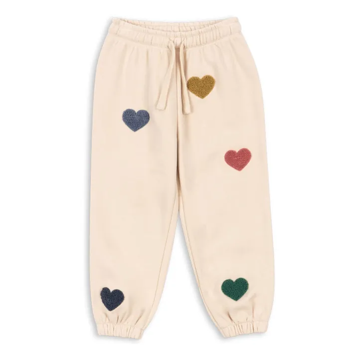 Jogger Lou Cœurs Coton Bio | Rose pêche- Image produit n°0