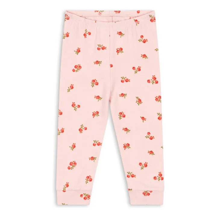 Legging Fleuri Coton Bio | Rose pâle- Image produit n°0