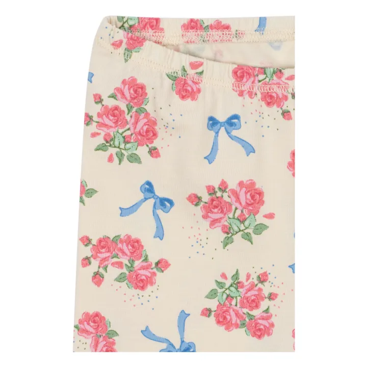 Legging Fleuri Coton Bio | Ecru- Image produit n°2