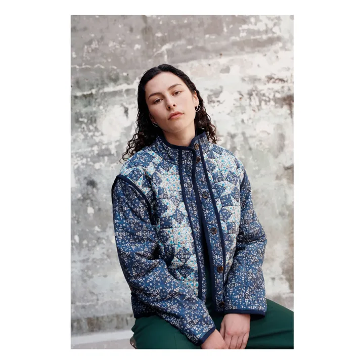 Veste Omotayo Midnight Star Patchwork Coton Bio - Collection Femme | Bleu- Image produit n°8