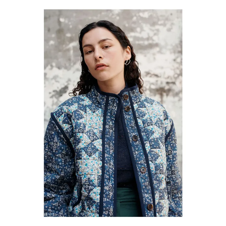Veste Omotayo Midnight Star Patchwork Coton Bio - Collection Femme | Bleu- Image produit n°9