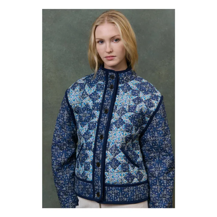 Veste Omotayo Midnight Star Patchwork Coton Bio - Collection Femme | Bleu- Image produit n°3