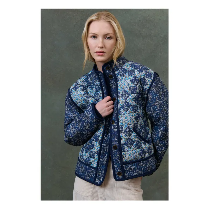 Veste Omotayo Midnight Star Patchwork Coton Bio - Collection Femme | Bleu- Image produit n°2