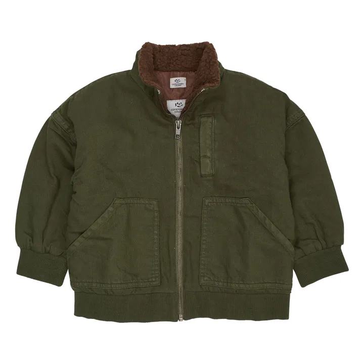 Chaqueta de sarga de algodón orgánico | Khaki- Imagen del producto n°0