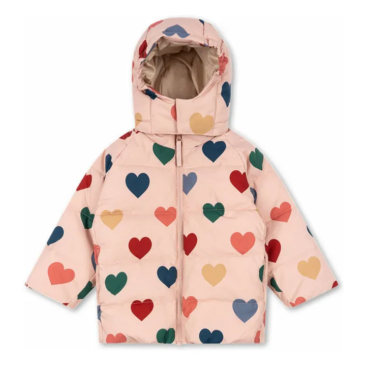 Doudoune Nuka Cœurs Multicolore Fibres Recyclées | Rose pâle- Image produit n°0