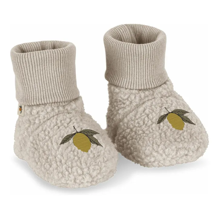 Chaussons Façon Sherpa Safa Citron | Beige- Image produit n°0