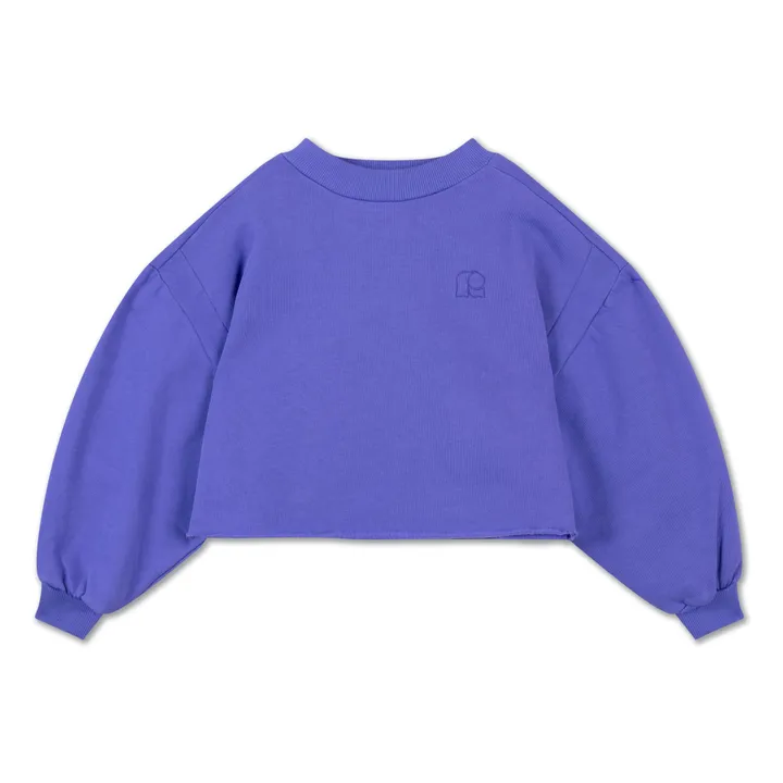 Sweat Crop Top Coton Bio | Bleu- Image produit n°0