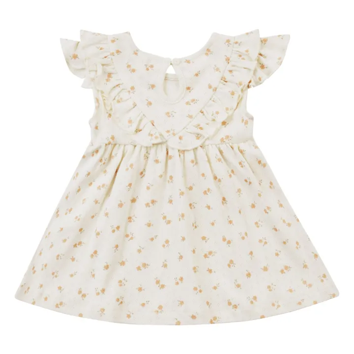 Ensemble Robe et Bloomer Fleuri Pointelle | Ecru- Image produit n°2