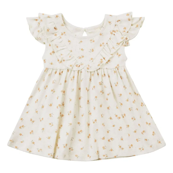 Ensemble Robe et Bloomer Fleuri Pointelle | Ecru- Image produit n°1