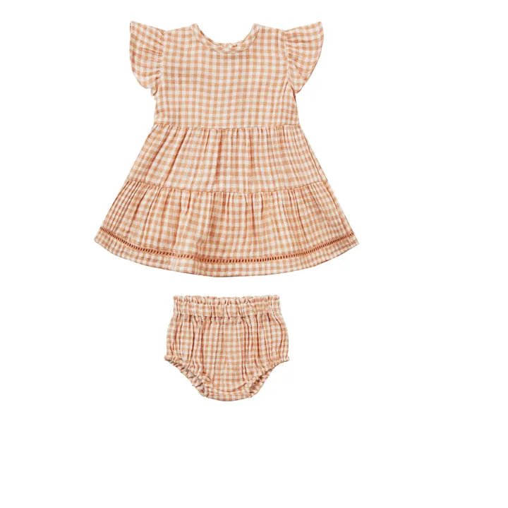 Robe et Bloomer Lily Vichy | Abricot- Image produit n°0