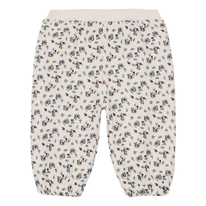 Pantalon Ysalia Fleuri Coton Bio Bébé | Crème- Image produit n°0